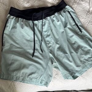 RHONE Men's Athletic Shorts - Light Green and Black